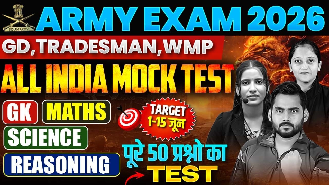 Agniveer Army GD/TDN/WMP 2026 | Complete Mock Test | By Shalini Mam