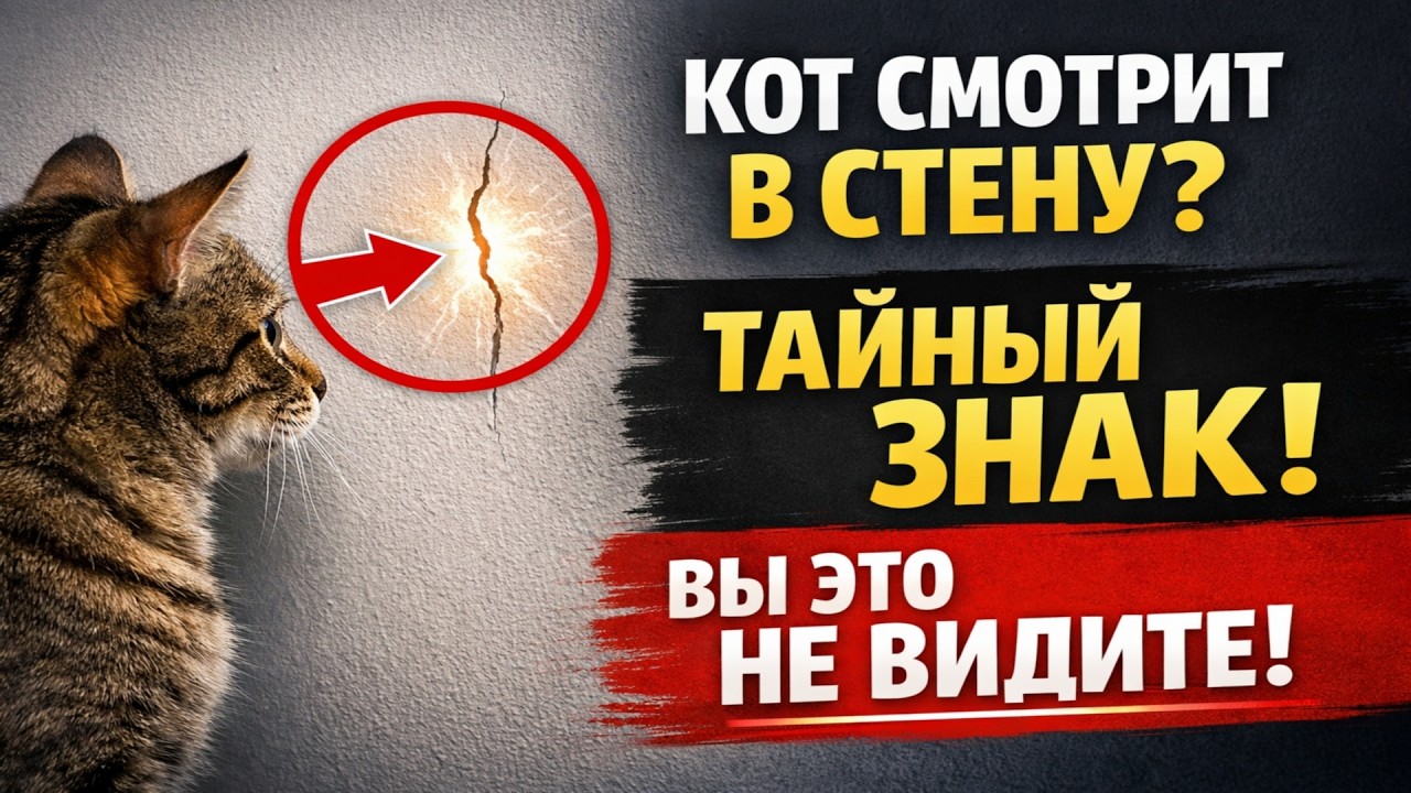 КОТ СМОТРИТ В СТЕНУ? 🙀 Это НЕ призраки! Вот ТАЙНЫЙ ЗНАК, который вы НЕ замечаете 😼