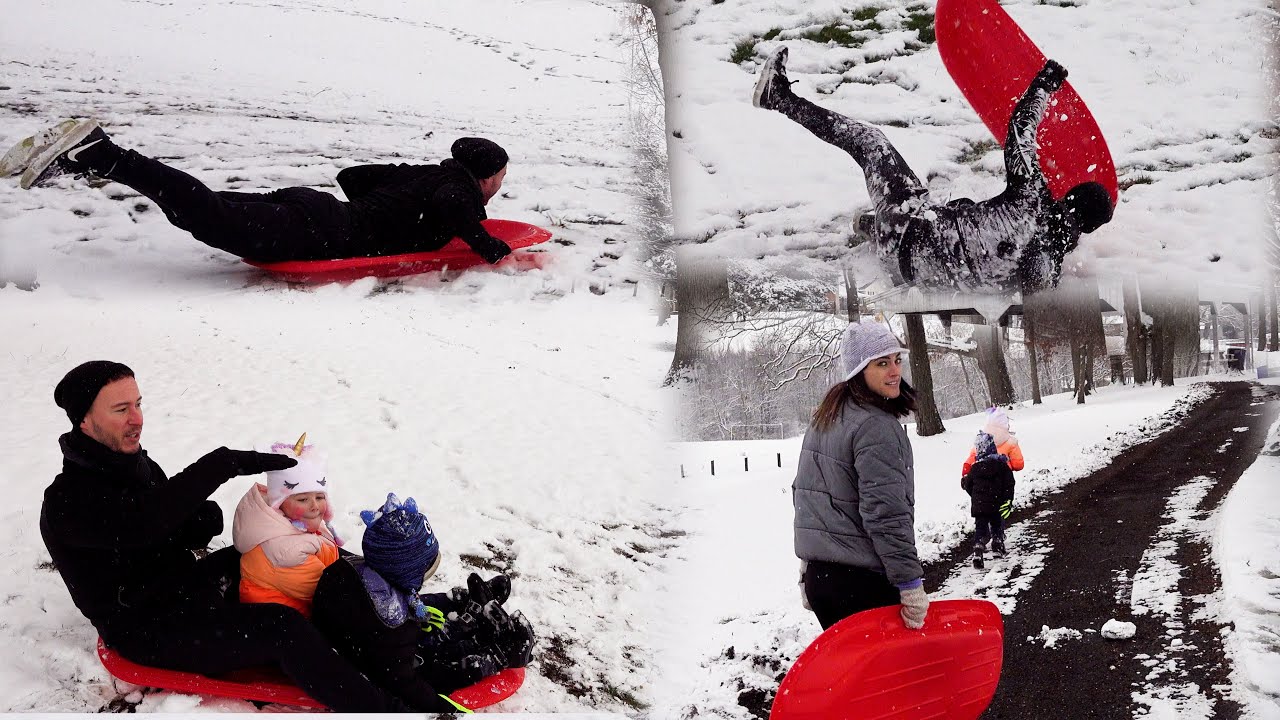 Kids First Time Sled Riding Was Epic Fun
