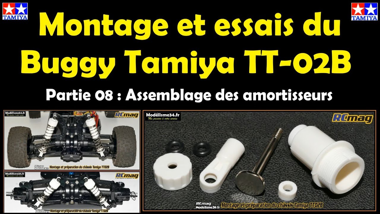 Montage et essais du Buggy Tamiya TT-02B - Partie 08 assemblage des amortisseurs