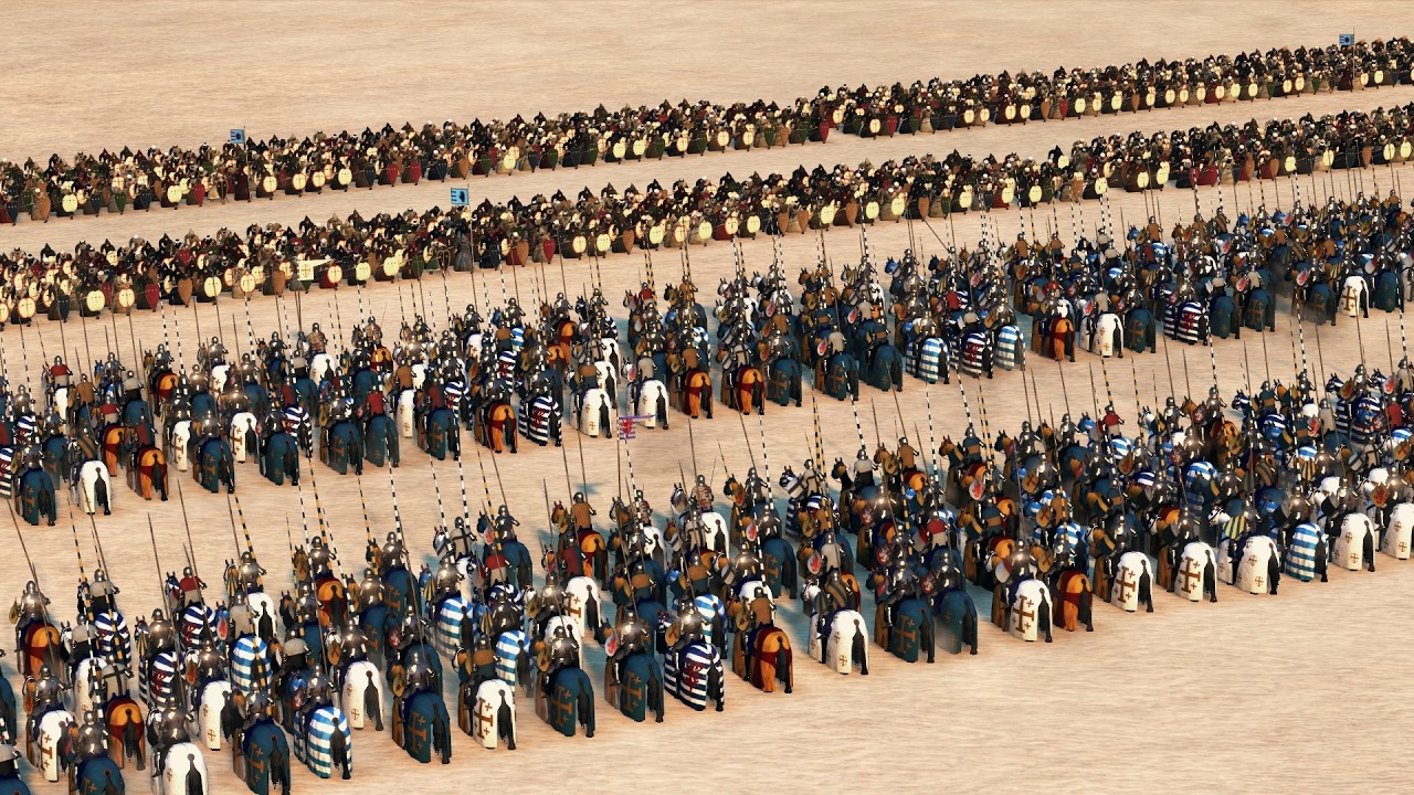 3,200 Ghazat Swordsman Vs 1,400 Cyprene Knights | Total War Attila | Medieval Kingdom 1212AD