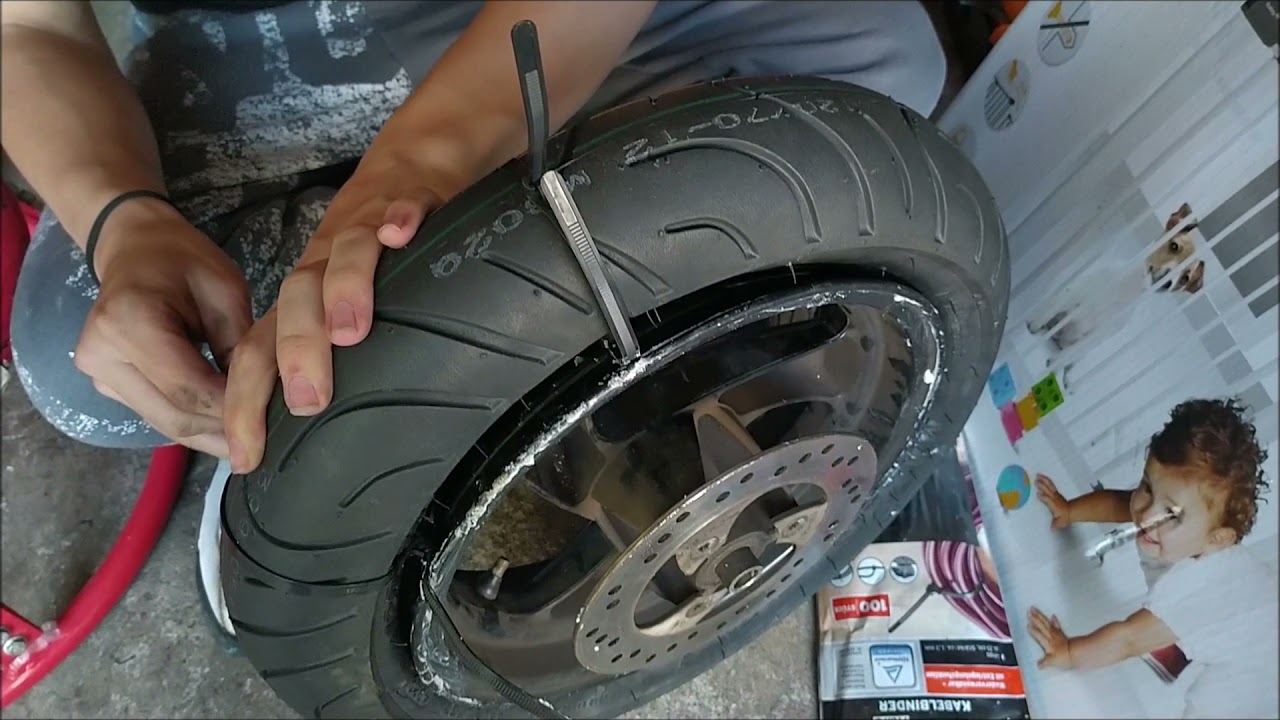 Vorderradreifen erneuert (Kabelbinder Technik)😄😄😄| Peugeot Vivacity |
