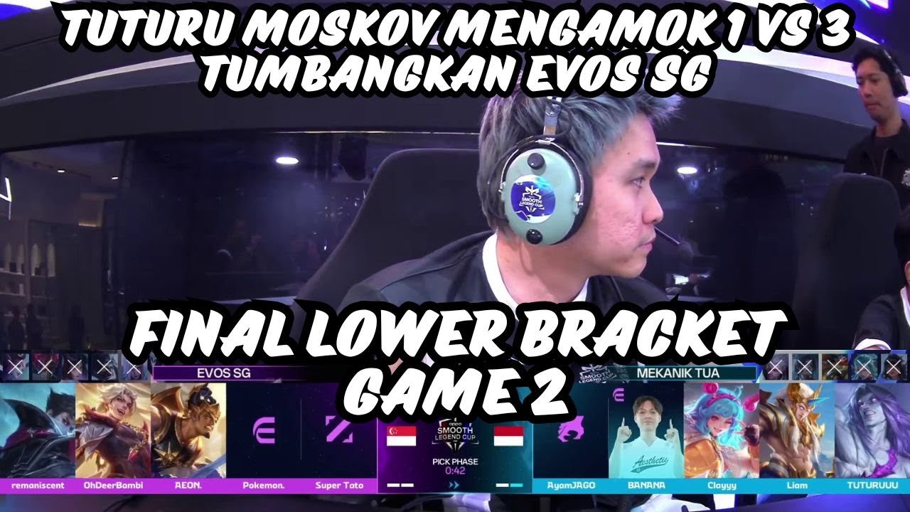 TUTURU MOSKOV GOES ON A RAGE 1 VS 3‼️BEATS EVOS SG‼️INDONESIAN OLD MECHANIC vs EVOS SG SINGAPORE ...