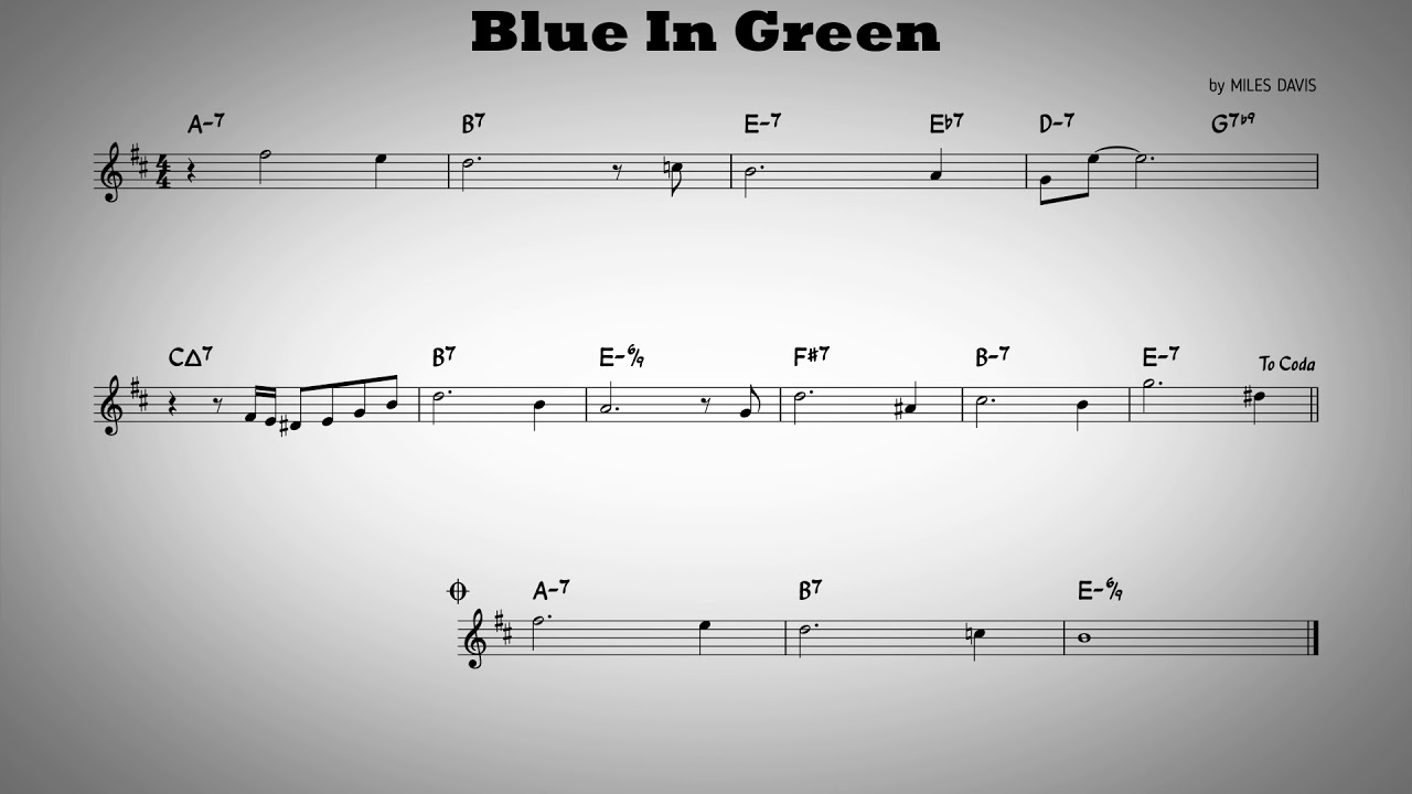 Blue In Green - Play along - Bb instruments