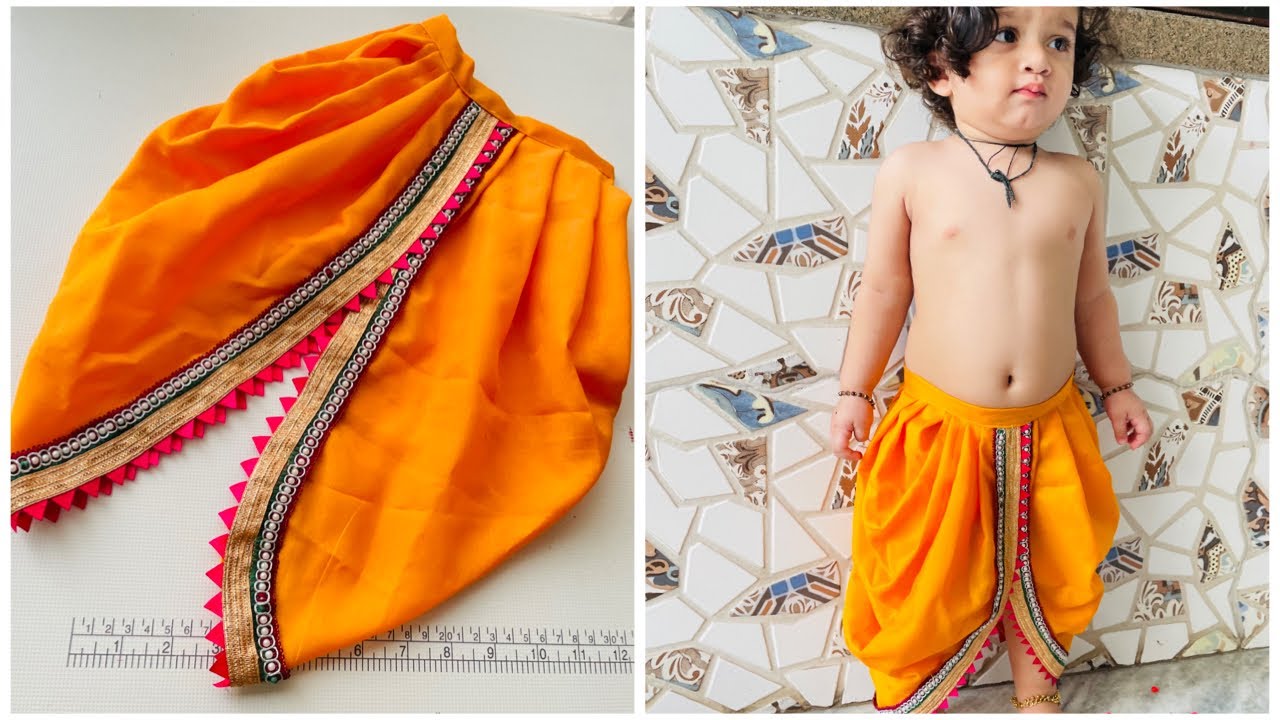 dhoti cutting for baby 😍(9 month che 18 month ) janmashtami dhoti   1.2 years Dress