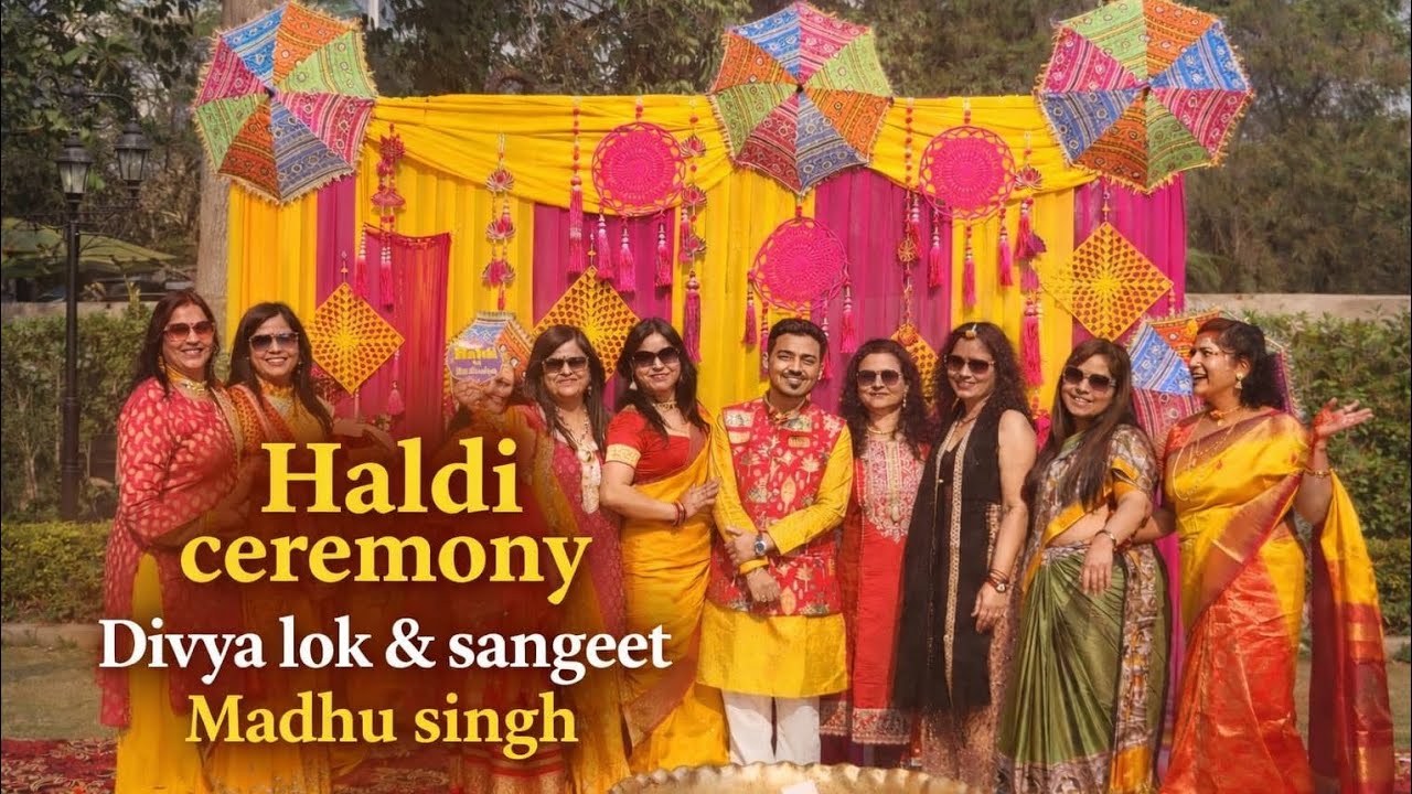 Haldi ceremony#full enjoyment#divyalok and sangeet