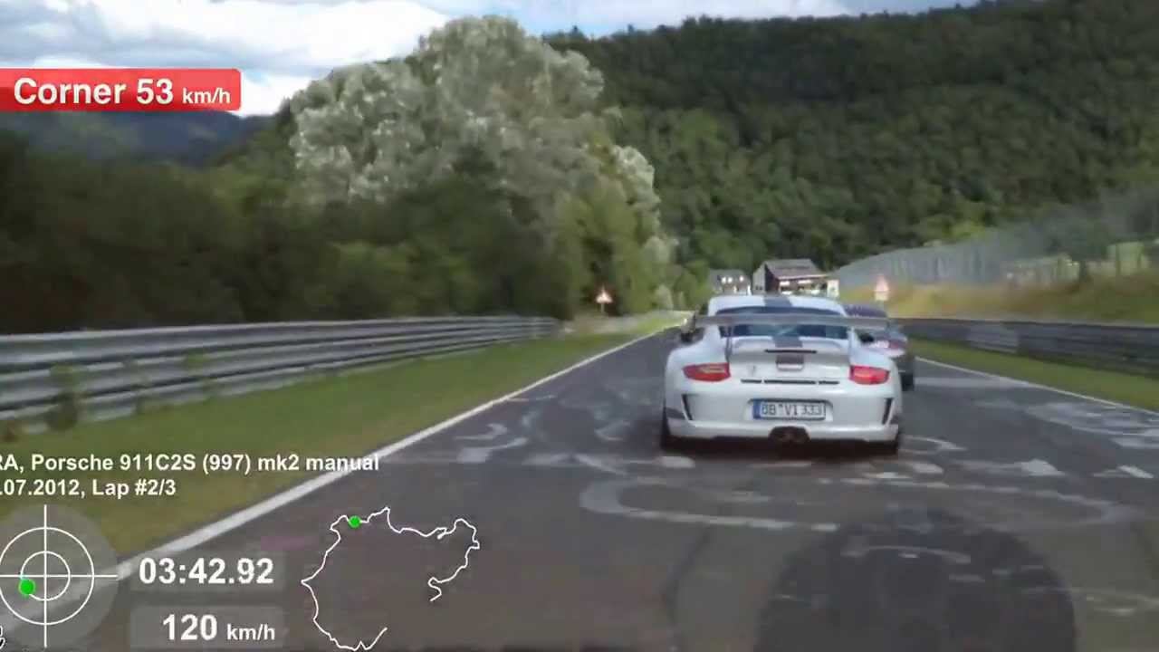 Nurburgring Porsche Carrera S 997.2 vs GT3 RS4.0