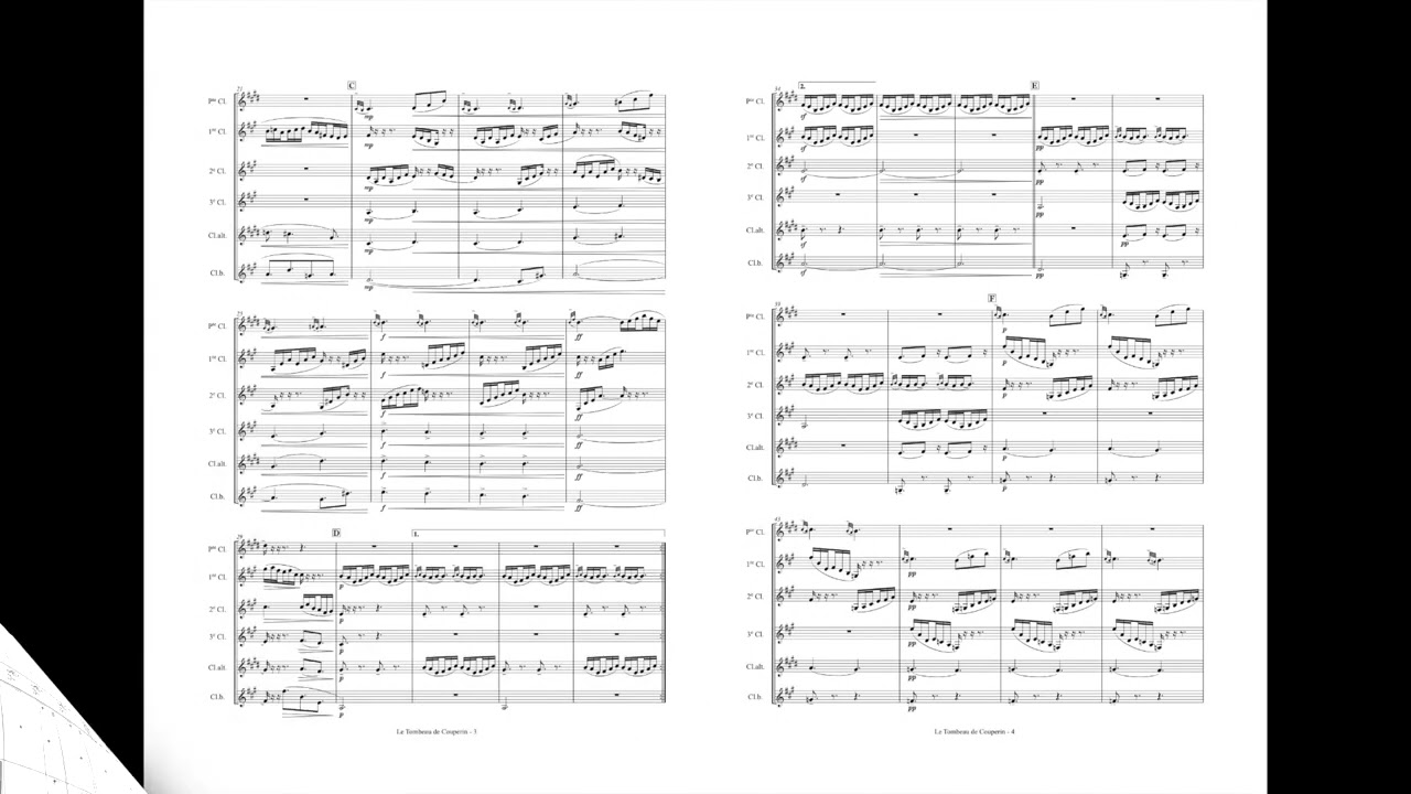 クープランの墓 1.プレリュード[クラリネット6重奏]/Le Tombeau de Couperin I.Prelude[Clarinet Sextet]