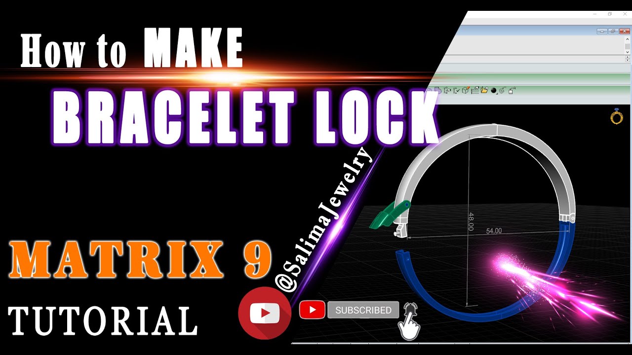 How to make bracelet lock jewelry design in matrix 9 | Jewelry Design Tutorial | 3D Modeling #04
