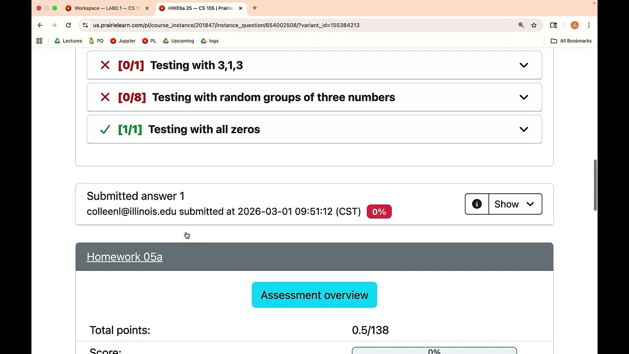 Тестирование кода в Jupyter (курс CS105 в UIUC)