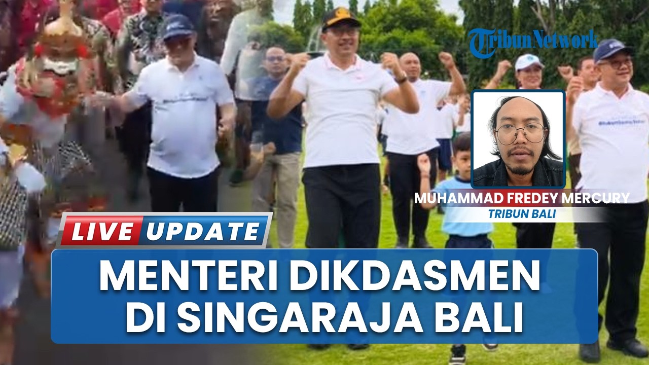 Momen Kunjungan Menteri Dikdasmen di Singaraja Bali, Abdul Mu'ti Disambut Suka Cita para Siswa