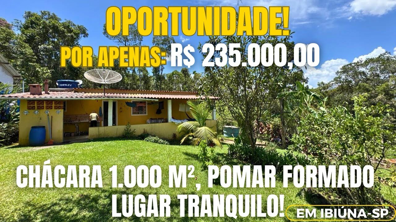 Linda chácara 1000 m² Pomar formado por 235 mil reais IBIÚNA/SP Oportunidade!