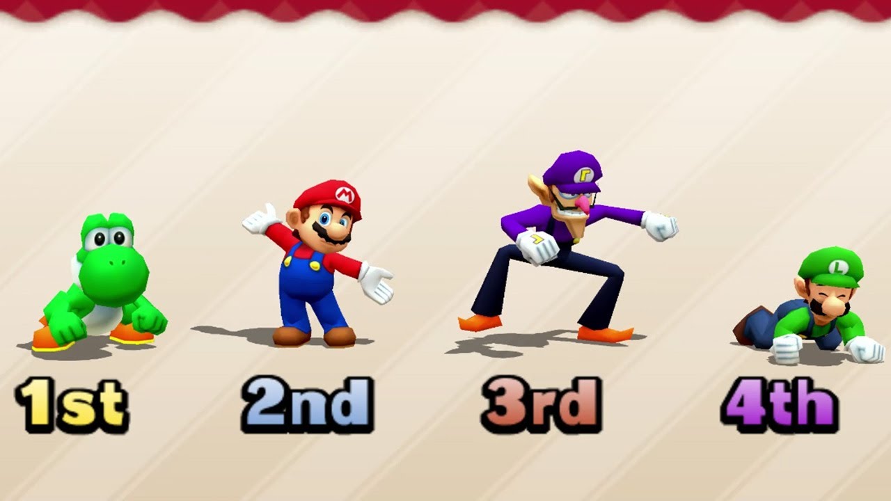 Mario Party The Top 100 - Minigames -  Yoshi vs Mario vs Luigi vs Waluigi (Master Cpu)