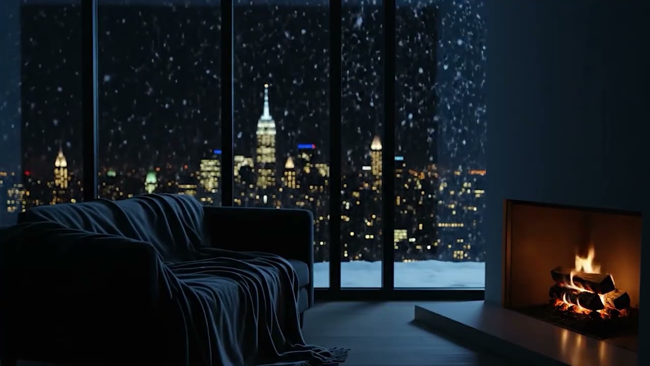 Late Night Snow Ambience – Dark Screen for Deep Sleep (No Music)