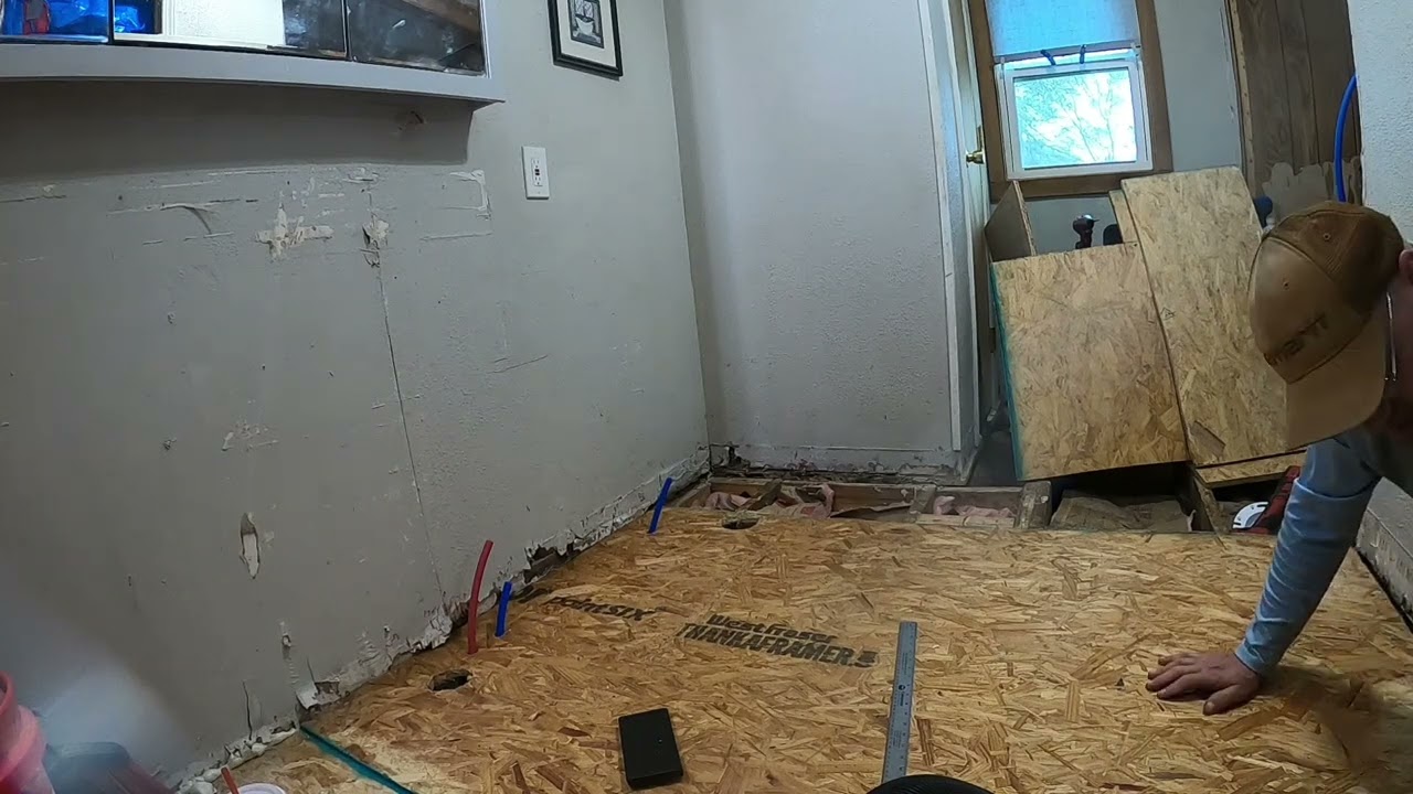Subfloor and plumbing bathroom