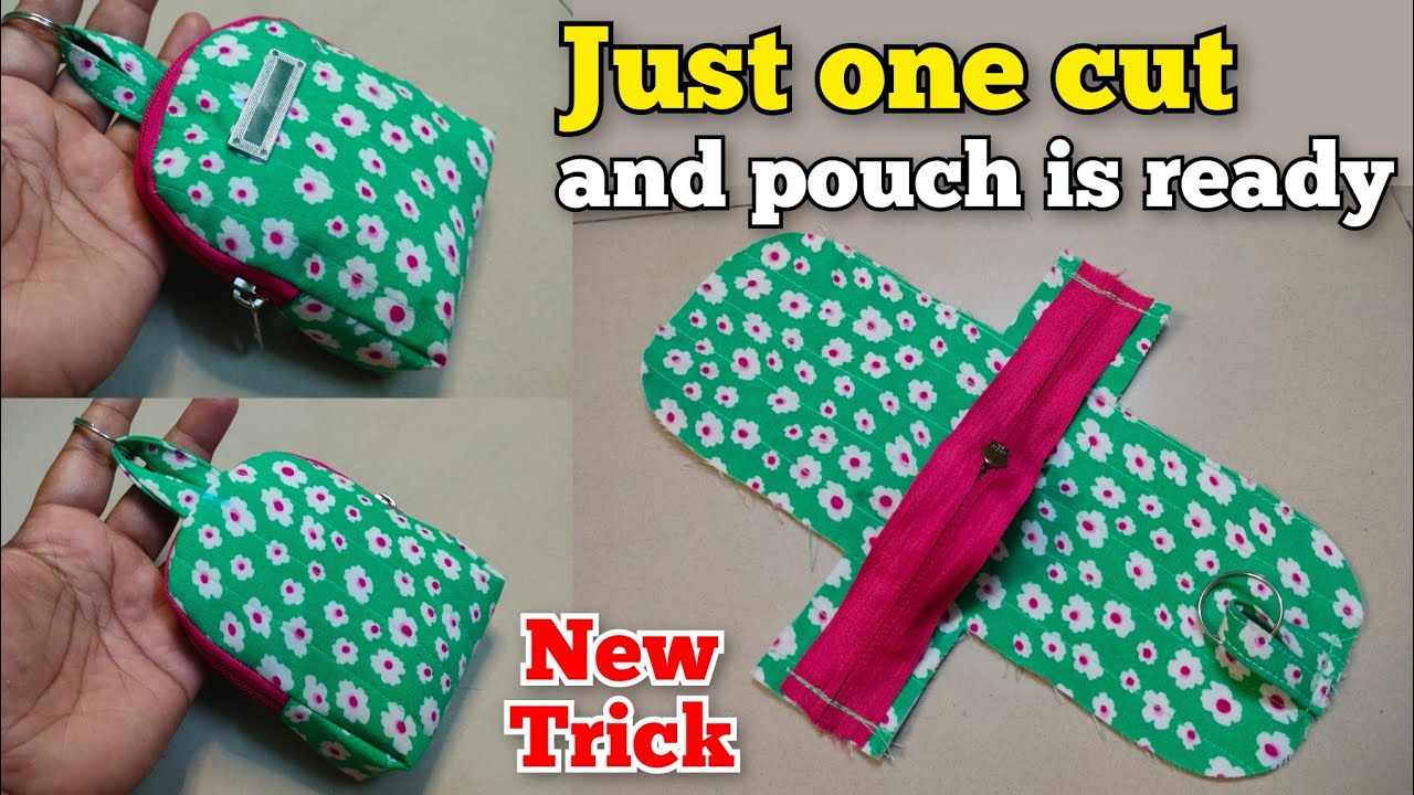 New Trick - Just one cut and pouch is ready| DIY Coin Purse in 5 minutes/ purse/ DIY mini bag pack