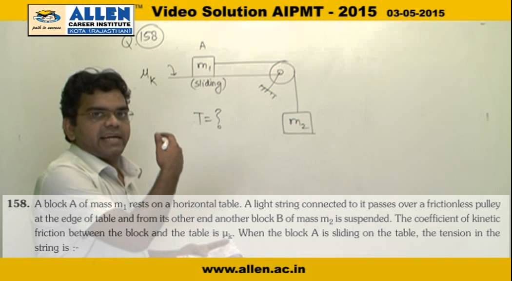 AIPMT 2015 video solutions &ndash; Physics Q. No. 157,158 &ndash; AIPMT 2015 Q&A BY ALLEN