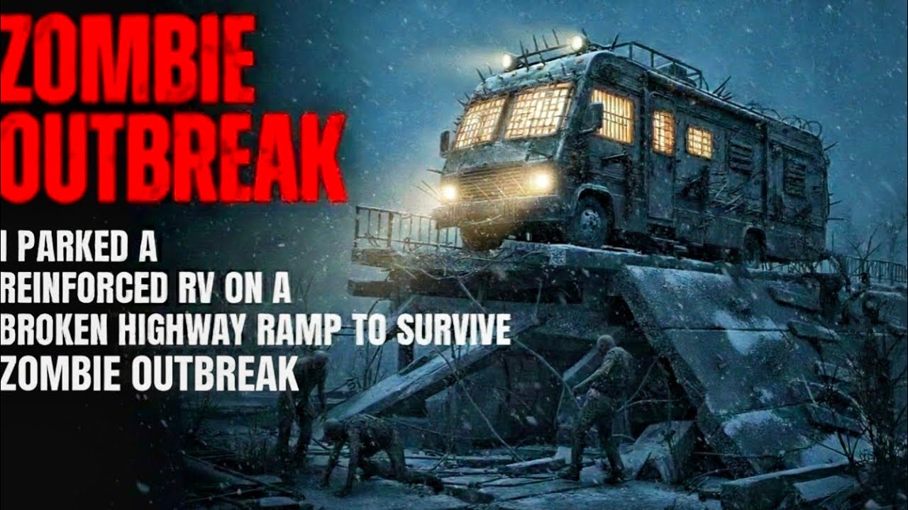 ZOMBIE OUTBREAK: I Parked A Reinforced RV On A Broken Highway Ramp To SURVIVE  ZOMBIE APOCALYPSE