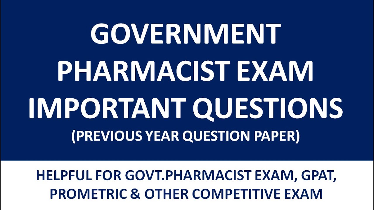 PHARMACIST MCQS | PREVIOUS YEAR QUESTIONS (PART 3)