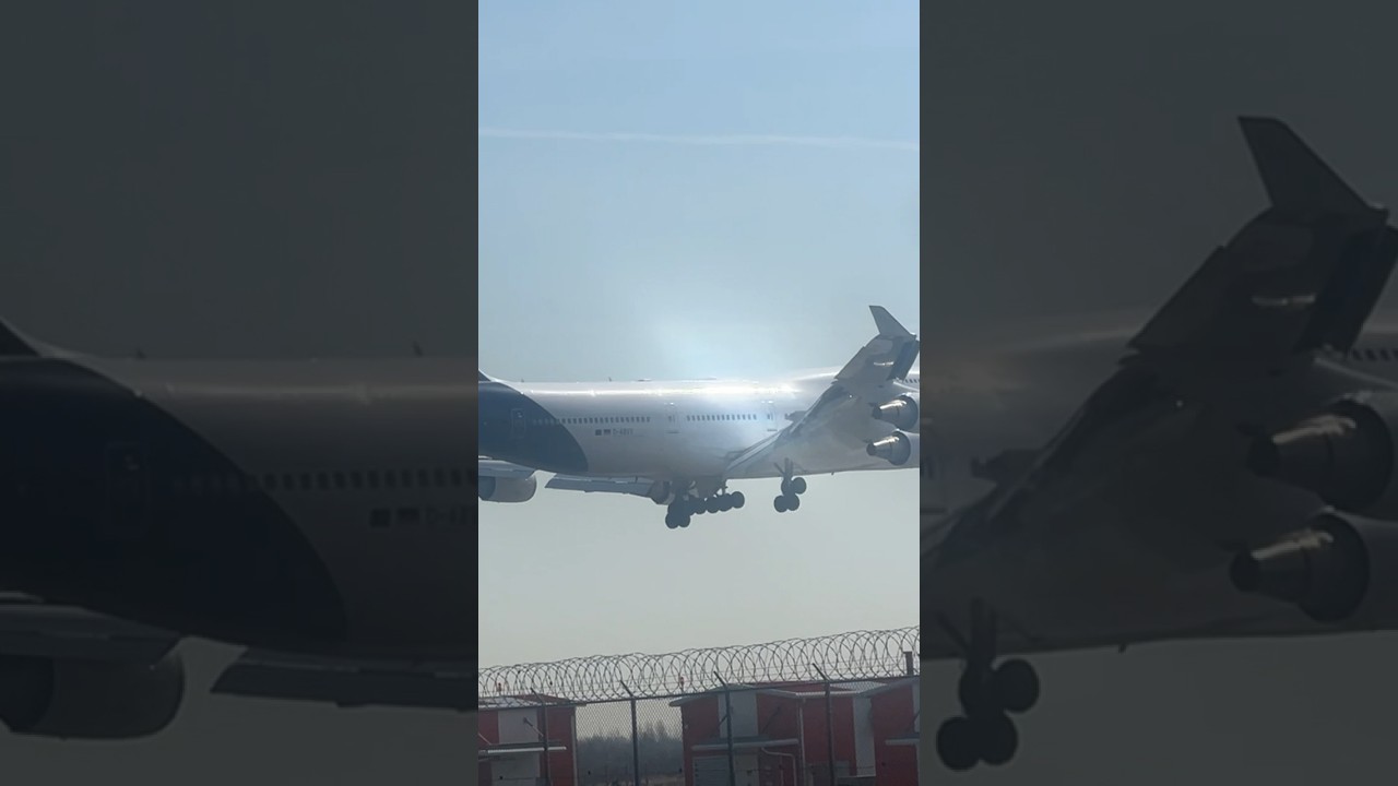 Lutfhansa B744 Landing in JFK #planespotting #landing #butterlanding #jfkairport #avgeeks #b747400