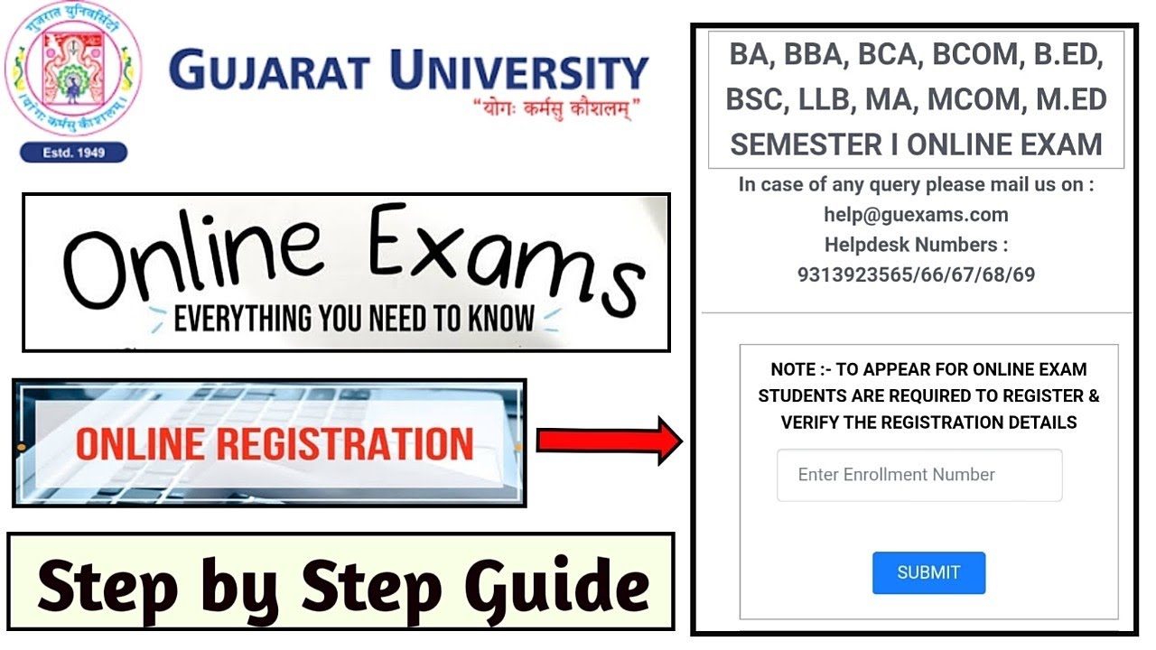 Gujarat University Sem_1 Online Examination Step by Step Registration | Sem_1 Exam how to register?