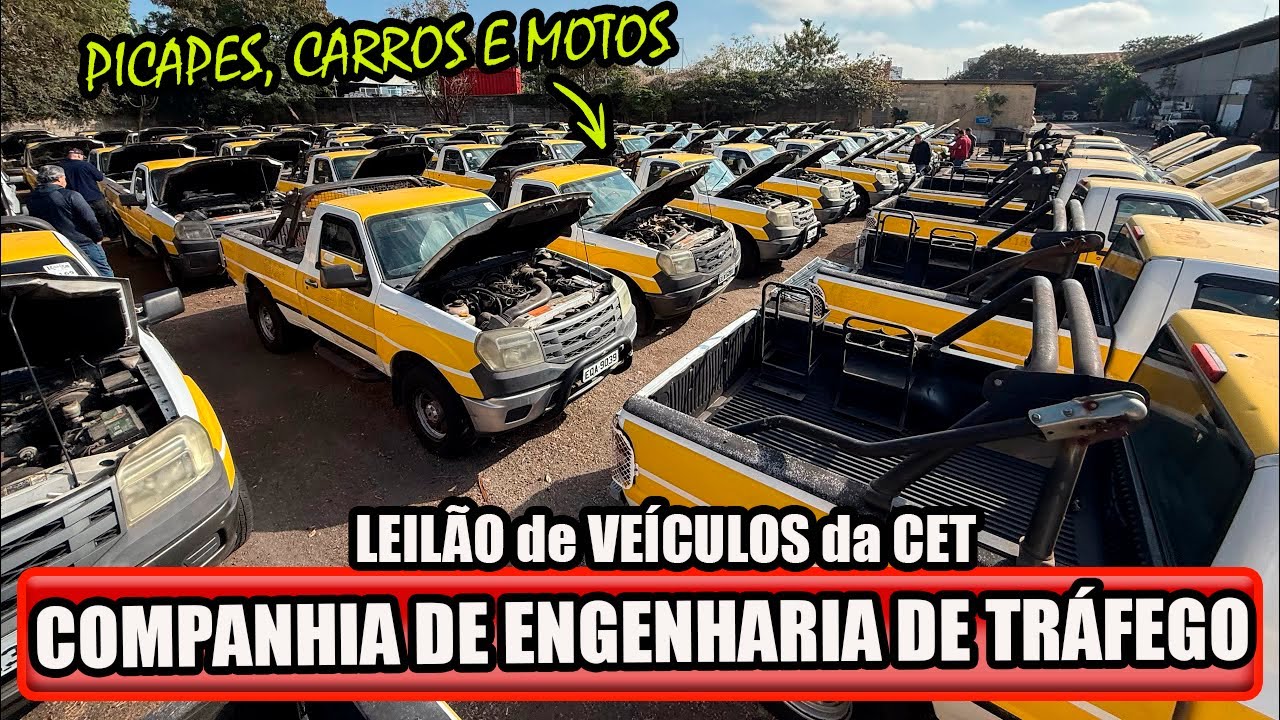 LEILÃO de VEÍCULOS da CET - Companhia de Engenharia de Tráfego - *picapes, carros e motos*