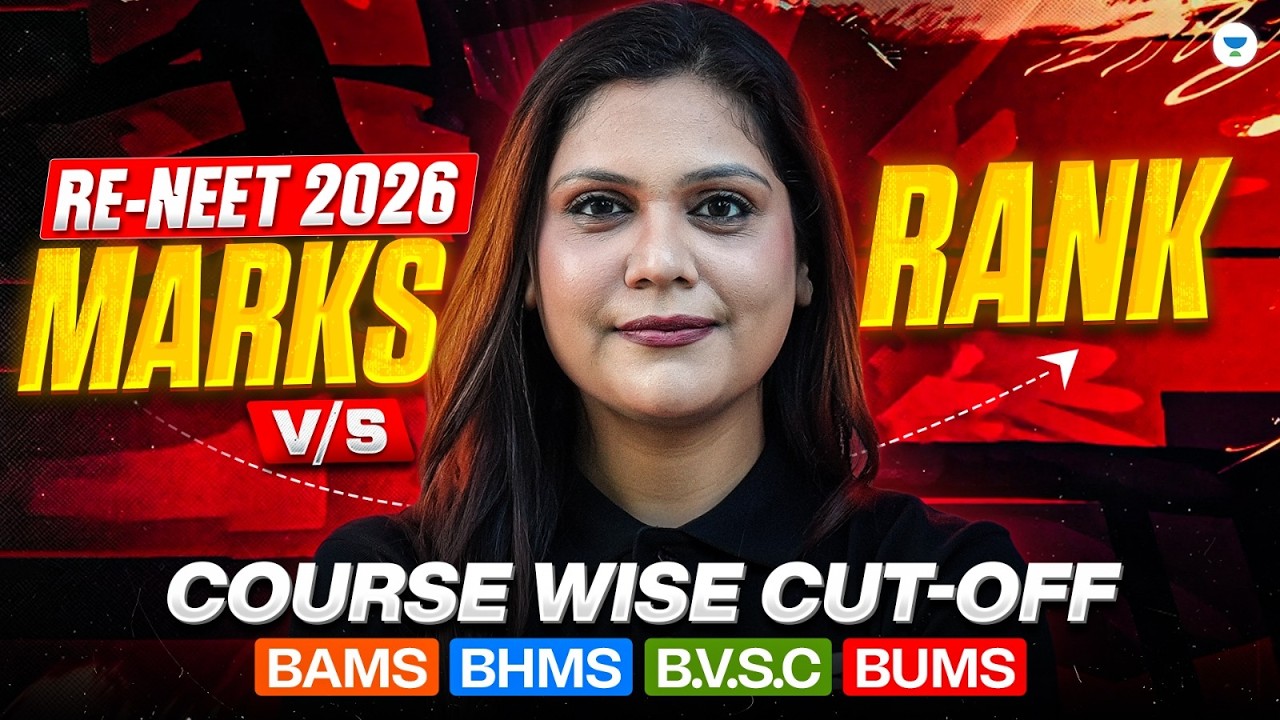 RE-NEET 2026 Marks vs Rank  | Course Wise Cutoff for BAMS, BHMS, BVSc & BUMS | Garima Ma'am