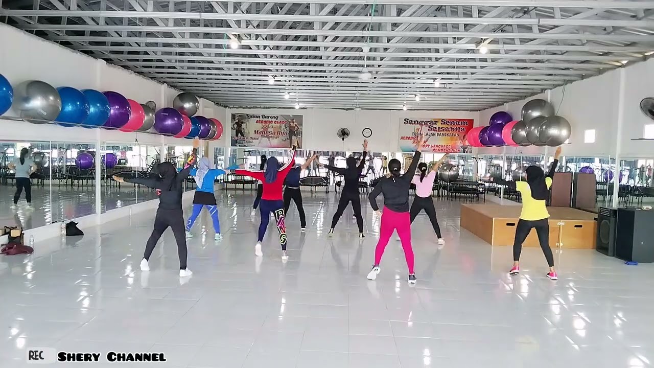 Aerobic middle Minggu pagi koreo inti 1 2 kanan kiri | Koreo by Zin wiwix Djani | Shery Channel