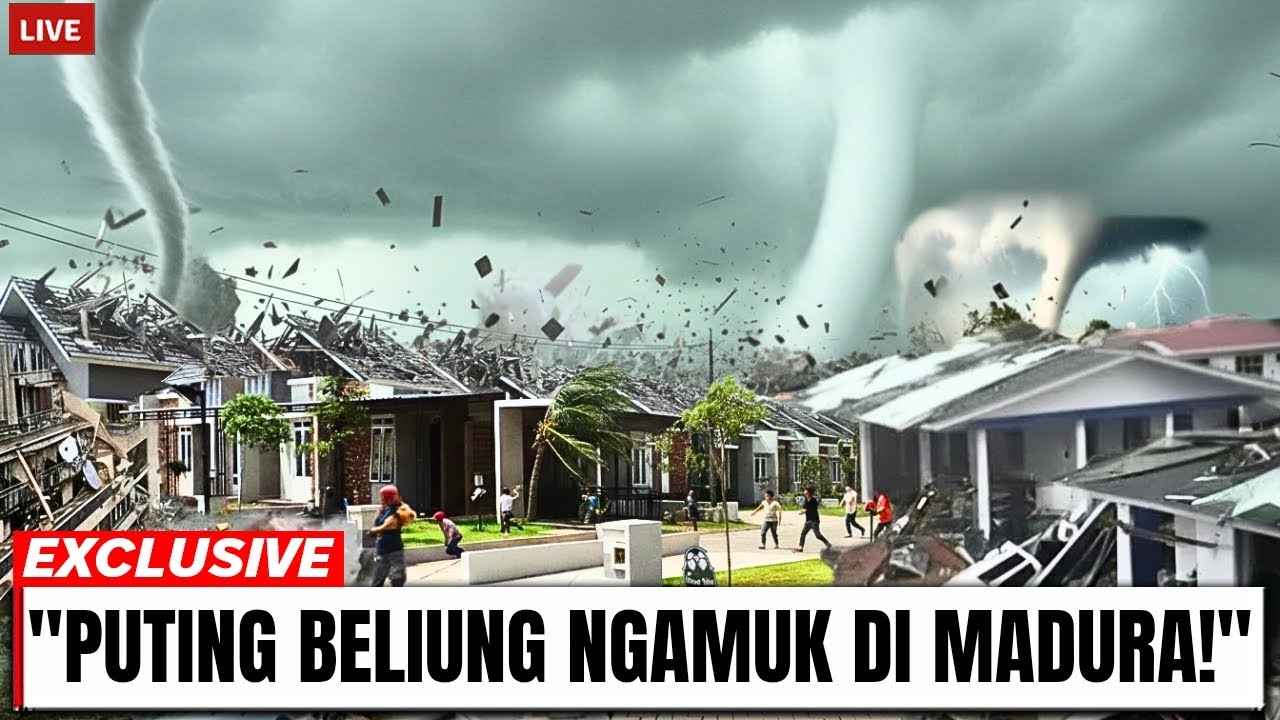 DETIK² ANGIN PUTING BELIUNG MENGAMUK‼️ RATUSAN RUMAH & MOBIL RUSAK DI SAMPANG–PAMEKASAN MADURA!