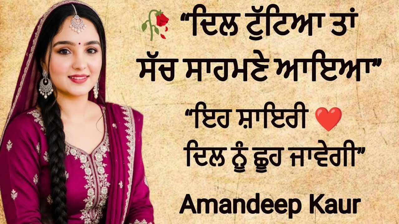 Heart Touching Punjabi Shayari 💔 | Sad Punjabi Poetry 2026 | Emotional Punjabi Lines 