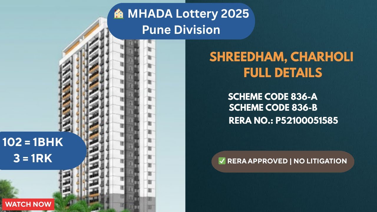 MHADA Shreedham Charholi | Near Pride World City & DY Patil University | 1RK ₹15L | 1BHK ₹19–20L
