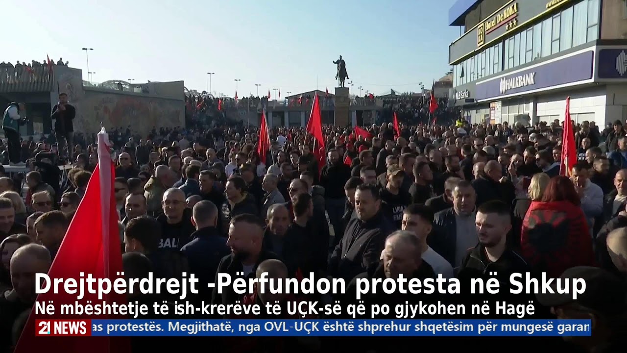 Studio e Hapur | Protest&euml; n&euml; Shkup n&euml; mb&euml;shtetje t&euml; ish-krer&euml;ve t&euml; U&Ccedil;K-s&euml; q&euml; gjykohen n&euml; Hag&euml;