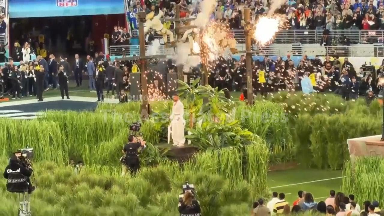 Viral Bad Bunny show highlights: Walking foliage, a power cut, a wedding and a sleeping child