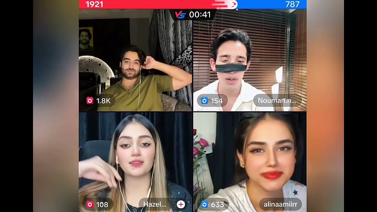 Umer Butt ,Alina Amir ,Nouman & Hazel Tiktok Live Match 💕💫| Umer butt Vs Alina Amir 😍