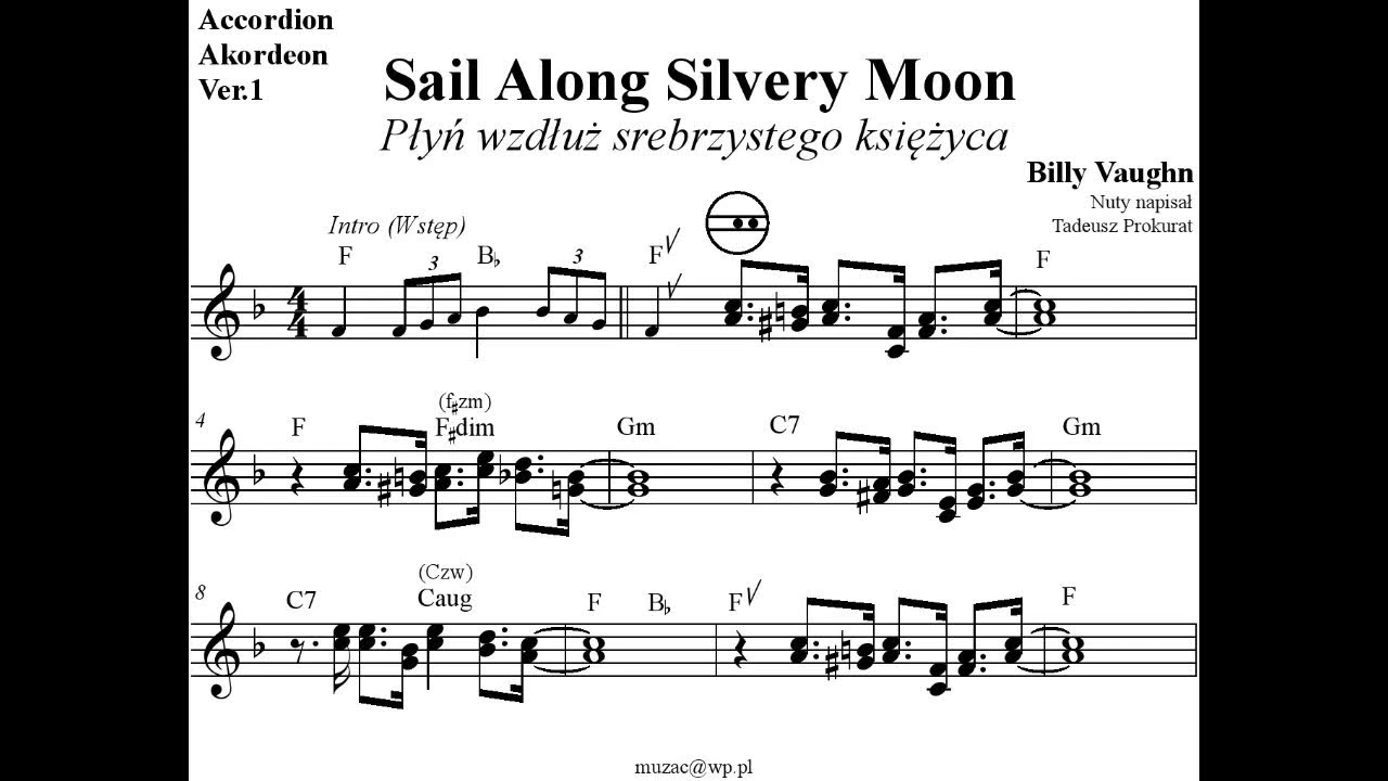 Sail Along Silvery Moon (V.1) (Akordeon - Nuty) - Billy Vaughn