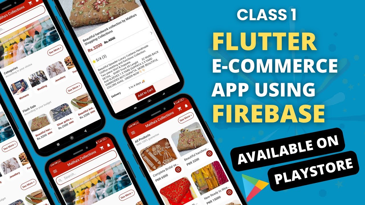 Flutter ecommerce app using firebase with admin panel | Create ecommerce app project using flutter