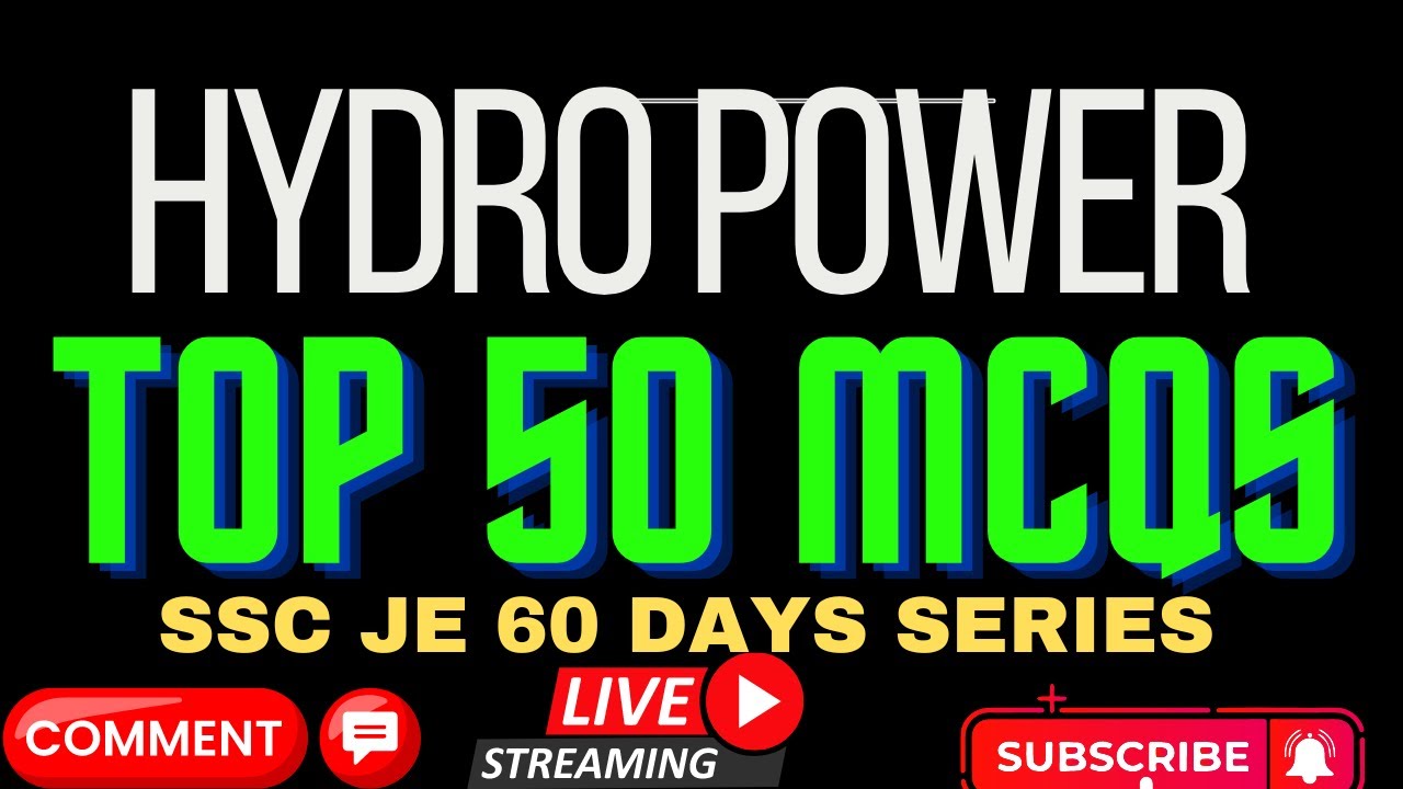 | Objective questions of power plant engineering | MCQ on hydro power plant | Hydro Power plant MCQ