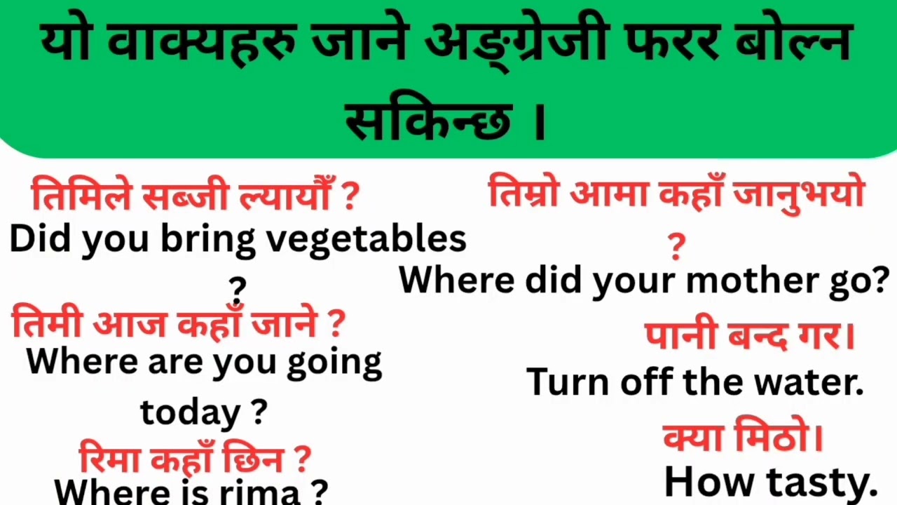 यति व्याक्यहरु कण्ठ गरे अङ्ग्रेजी बोल्न सकिन्छ ।@EasyEnglish-k5q 