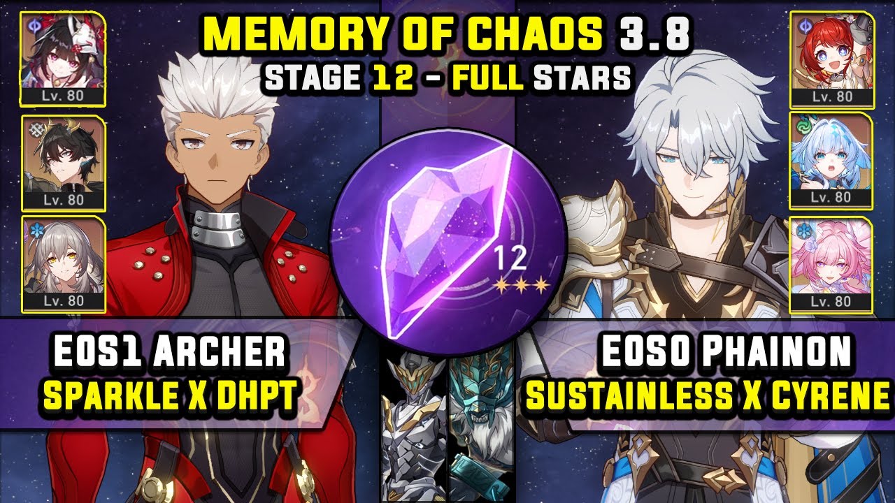 E0 Archer Carry W/ Sparkle & E0 Phainon Carry (3 Stars) Memory Of Chaos 12 Honkai Star Rail 3.8