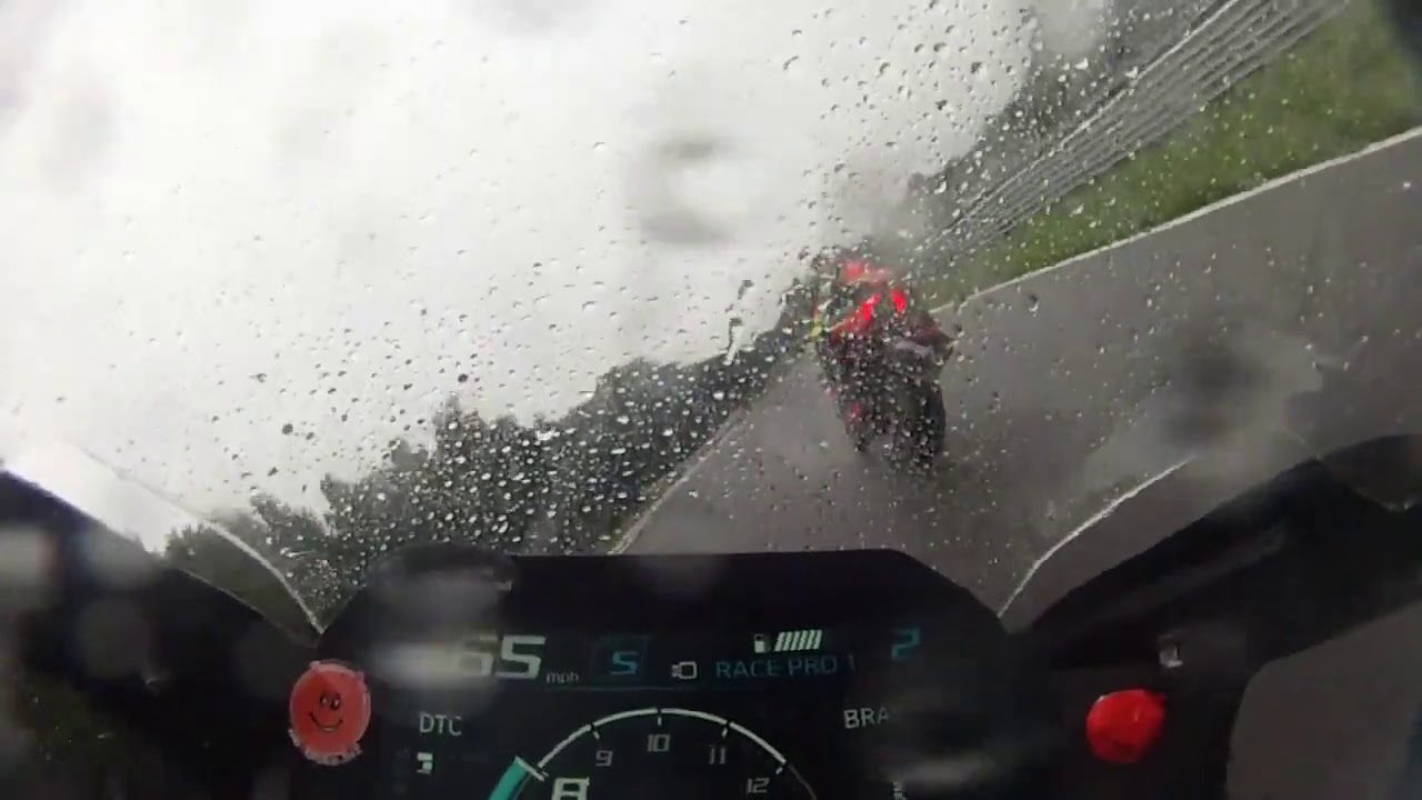 On track riding techniques in the rain wet weather riding coaching track day Mike Spike Edwards