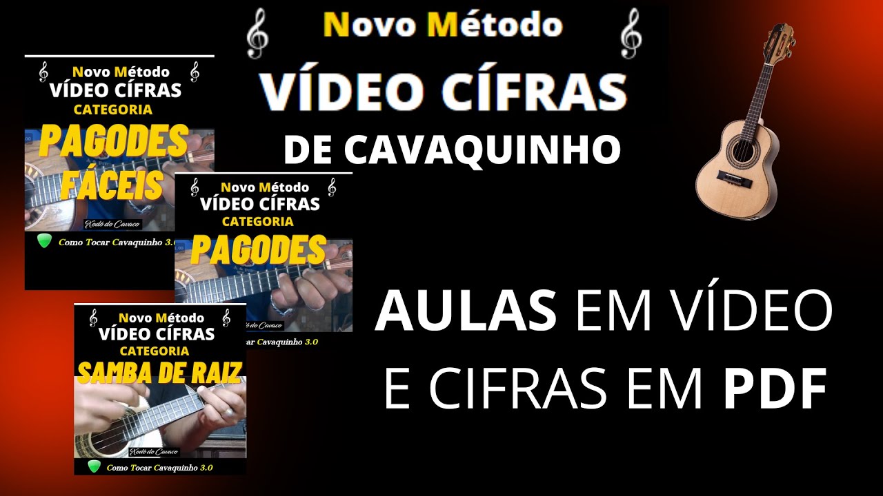 NOVIDADE PARA INICIANTES EM CAVAQUINHO E BANJO. NOVO MÉTODO VÍDEO CIFRAS DE CAVAQUINHO. CONFIRA.