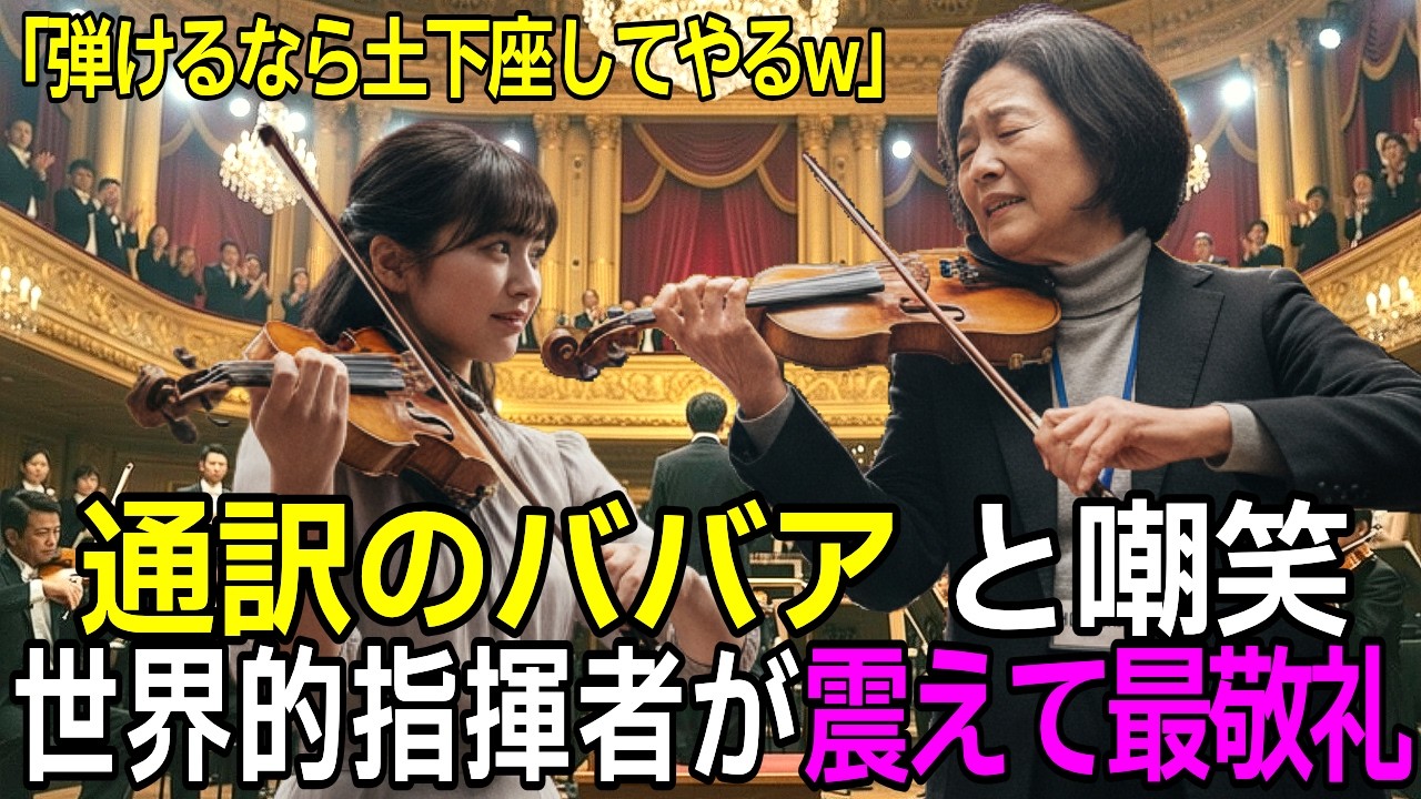 「ババアが弾けるなら土下座してやるw」と担当者は笑っていたが、通訳の老婆が天才少女の代役で弾き始めると…世界的指揮者が最敬礼し、全員が震え上がる【感動する話】