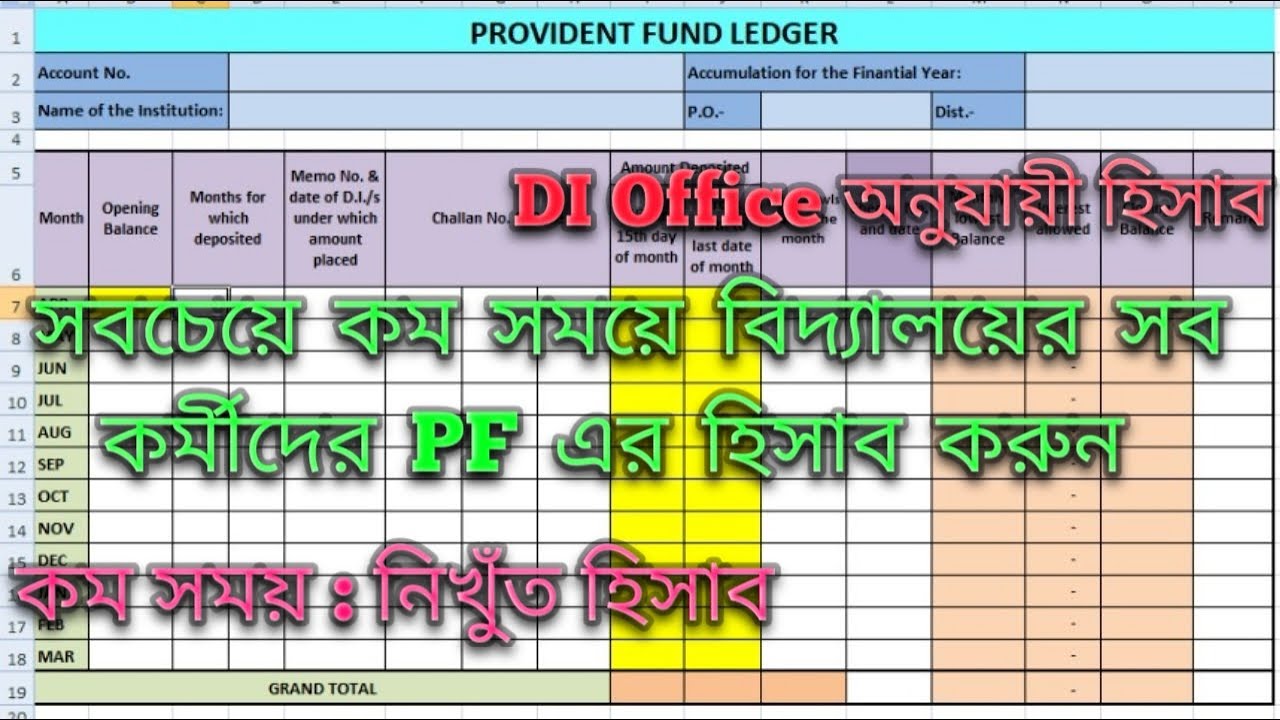 PF Calculation | pf interest calculation: স্কুলের সব কর্মীর PF হিসাব করুন #pf #pfinterest