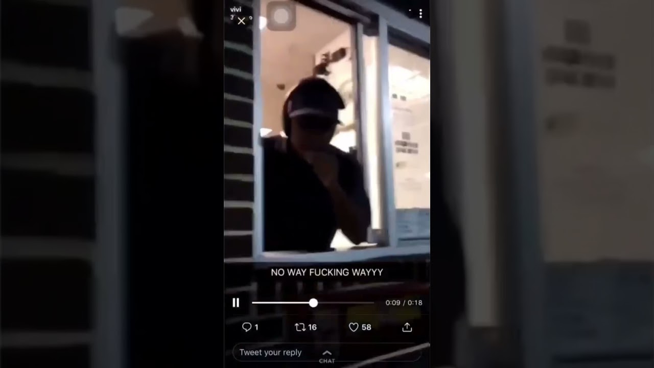 McDonald&rsquo;s employee smokes a blunt at the drive thru window
