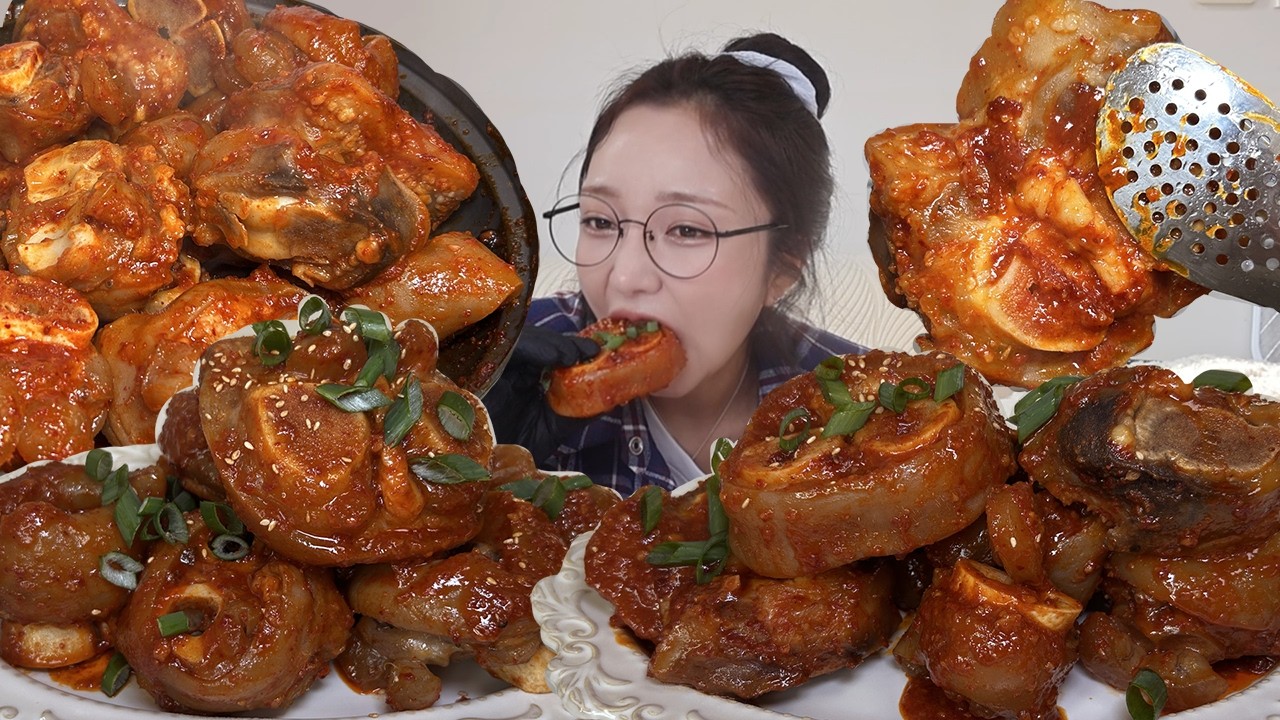 쫀득쫀득 우족에 매운 양념 듬뿍🔥 제대로 뜯어봤습니다｜Spicy, chewy beef trotters 🔥