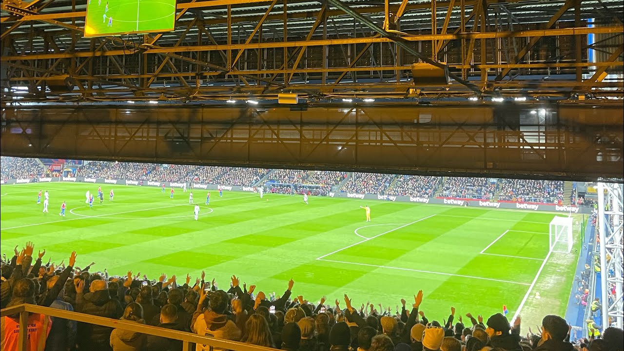 CHELSEA FANS SING THREE LITTLE BIRDS AT SELHURST PARK