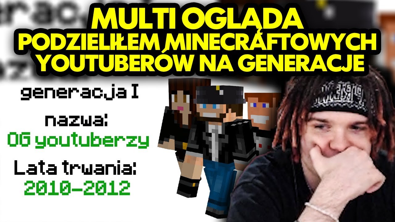 MULTI ogląda PODZIELIŁEM MINECRAFTOWYCH YOUTUBERÓW NA GENERACJE!