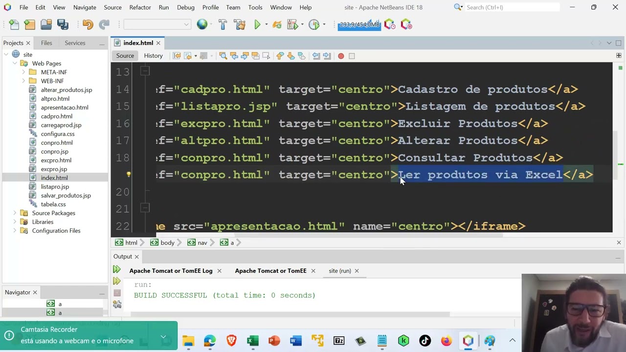 Aula 10 - Carregando arquivo Excel CSV para a tabela do banco de dados via página do site