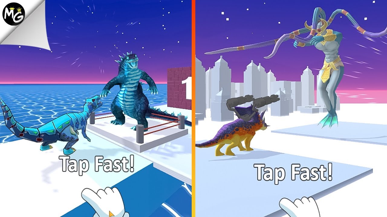 Dinosaurus Robot Tirex dan Raptor Mengalahkan Monster Godzilla | Game Jurassic Dino Run