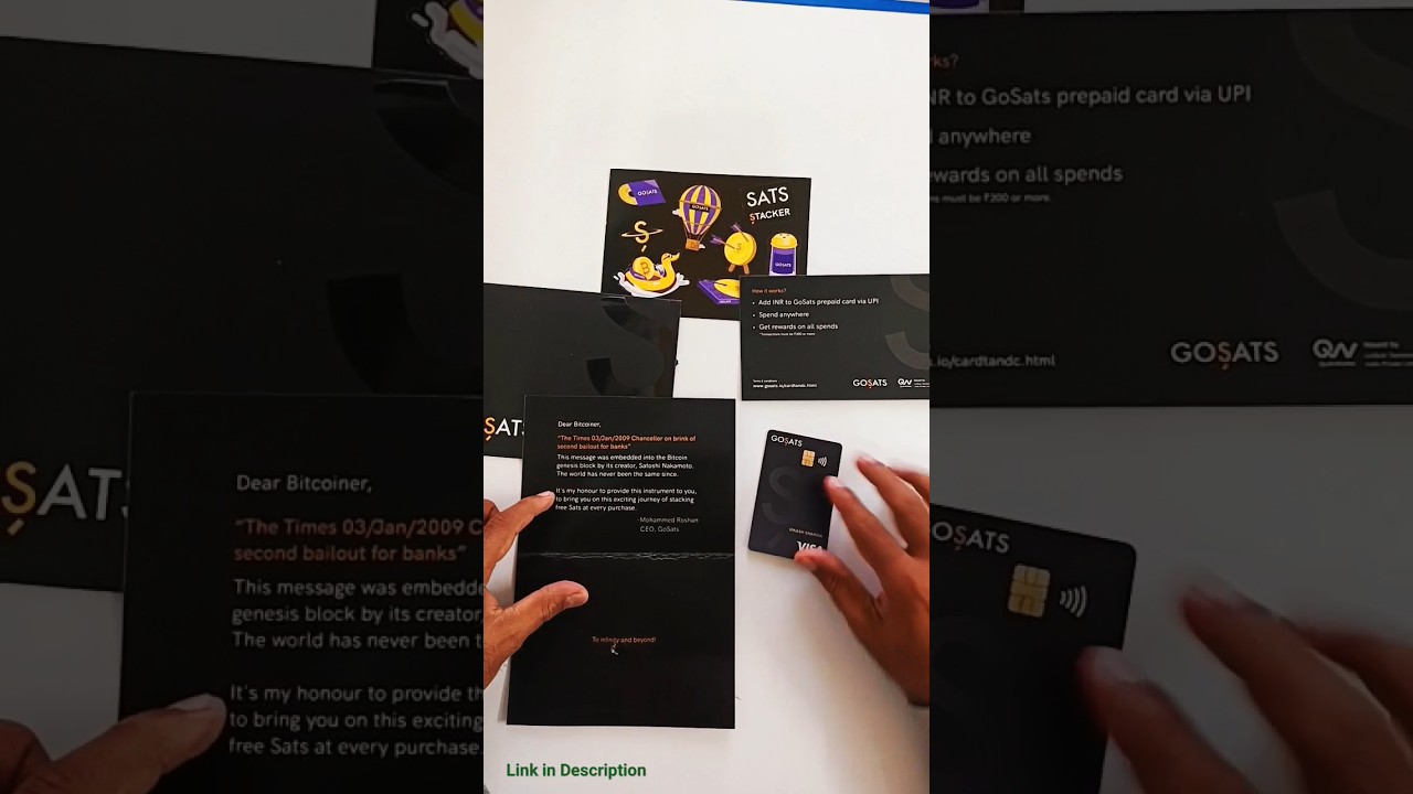 GoSats Card Unboxing | India's 1st Bitcoin Reward Card